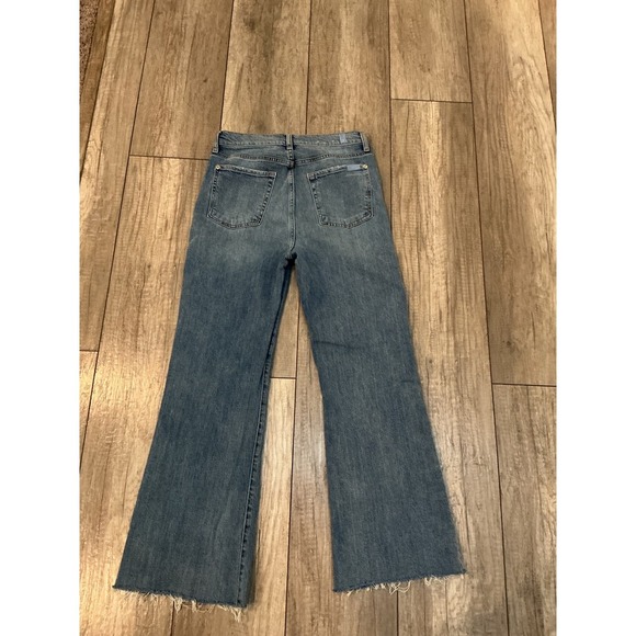 7 For All Mankind Ultra High Rise Dojo Wide Leg Jeans Distressed Size 28 - Picture 10 of 11